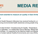 MEDIA RELEASE | Grant awarded to measure air quality in East Arnhem