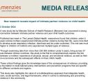 MEDIA RELEASE | Impact of intimate partner violence on child health