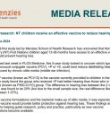 MEDIA RELEASE | New research: NT children receive an effective vaccine to reduce hearing loss