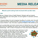 MEDIA RELEASE | Menzies youth training Centre honoured with Larrakia name